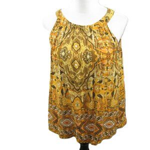 Jane + Delancey Yellow/Orange Tie Back Sleeveless Blouse Size Small